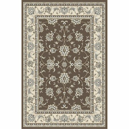 AURIC Pisa Rectangular Brown Traditional Turkey Area Rug, 5 ft. 3 in. W x 7 ft. 3 in. H AU2643568